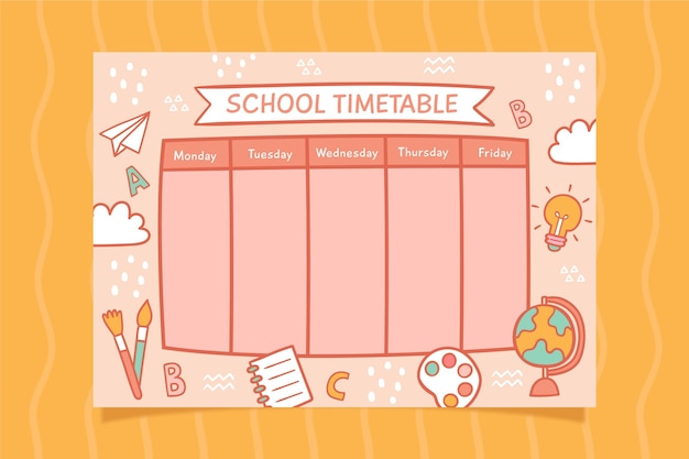 Back to school timetable design