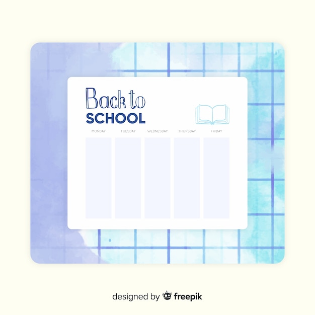 Back to school timetable template