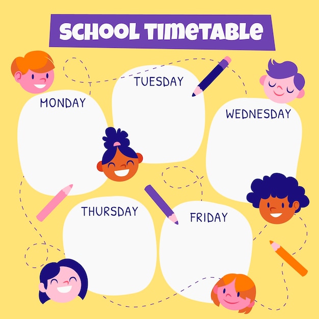 Back to school timetable template