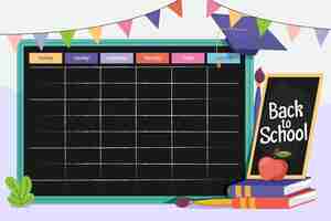 Free vector back to school timetable