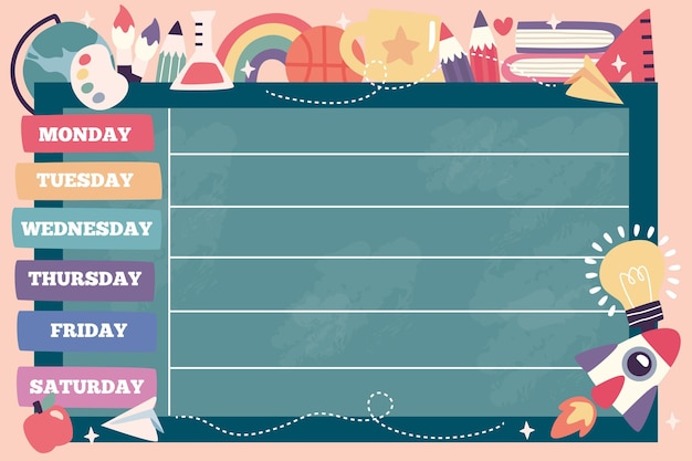 7 Days of the week. Sunday, Monday, Tuesday, Wednesday, Thursday, Friday,  Saturday. Colorful words for planner, calendar, etc. 4938967 Vector Art at  Vecteezy