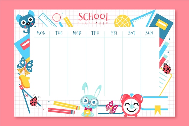 Back to school timetable