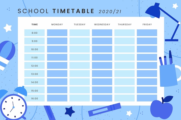 Back to school timetable