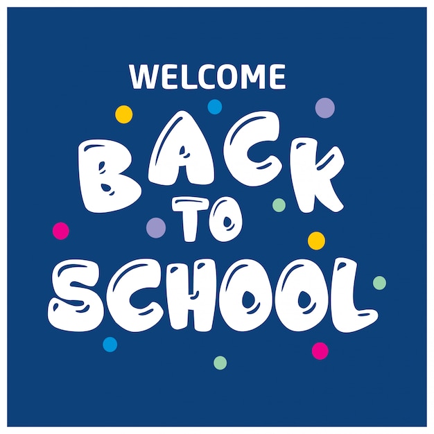 Free vector back to school typography with blue background