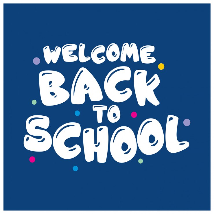 Free Vector back to school typography with blue background