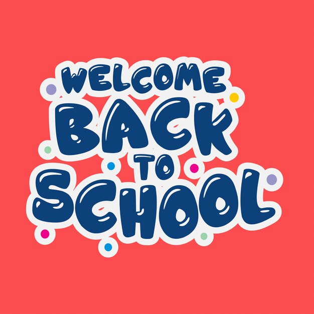 Back to school typography with red background