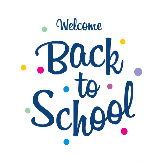 Back to school typography with white background and creative design