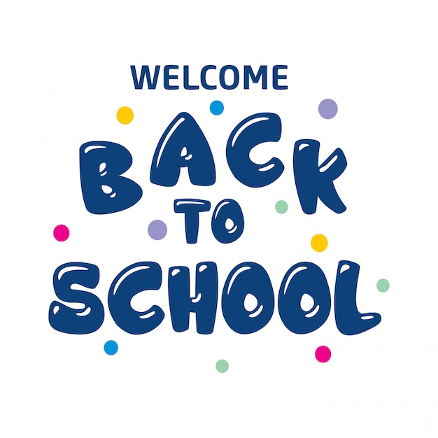 Back to school typography with white background and creative design