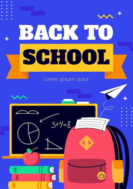 Free vector back to school vertical flyer template