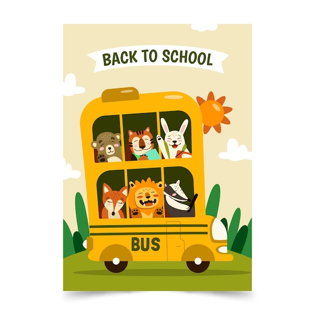 Free vector back to school vertical flyer template