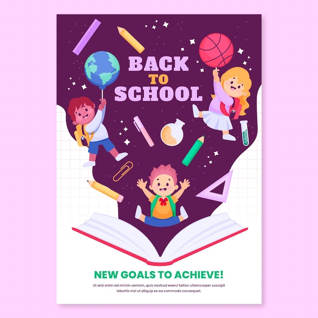 Back to school vertical flyer template