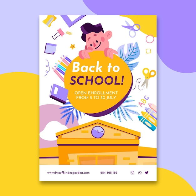 Back to school vertical poster template