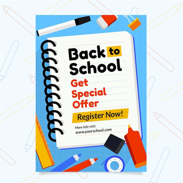 Back to school vertical poster template