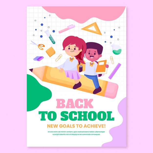 Back to school vertical poster template