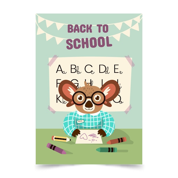 Free vector back to school vertical poster template