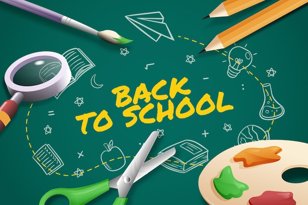 Free vector back to school wallpaper theme