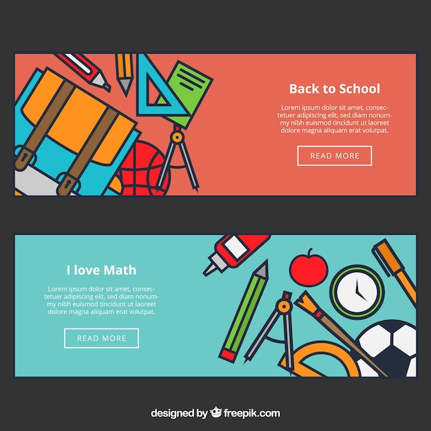 Back to school web banners