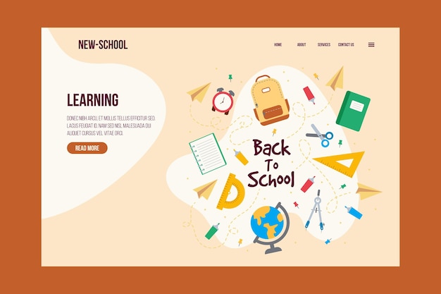 Free vector back to school web template style