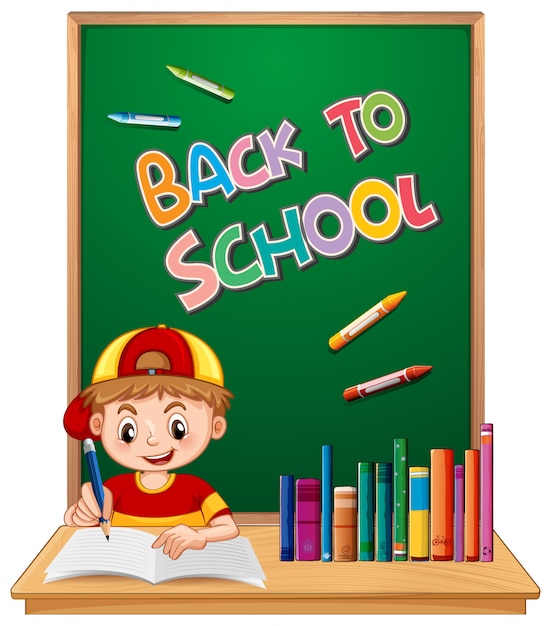 Free vector back to school  with boy