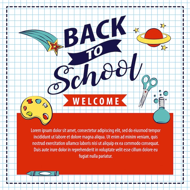 Free vector back to school with school elements illustration