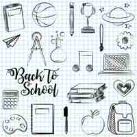 Free vector back to school with school elements illustration