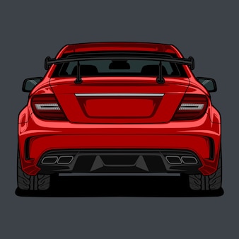 背面図の車のイラスト プレミアムベクター 背面図の車のイラスト プレミアムベクター
