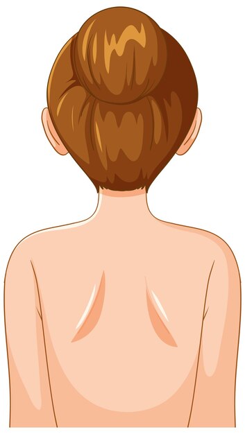 Back of woman with bun hair
