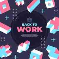 Free vector back to work concept memphis background