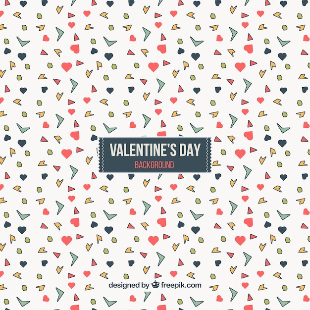 Free vector background of abstract valentine shapes