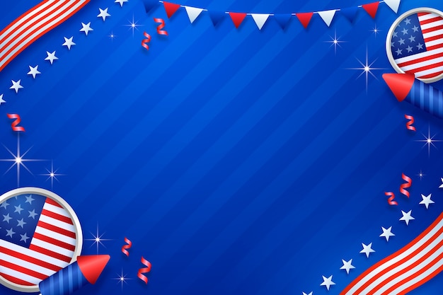 Free vector background for american 4th of july celebration