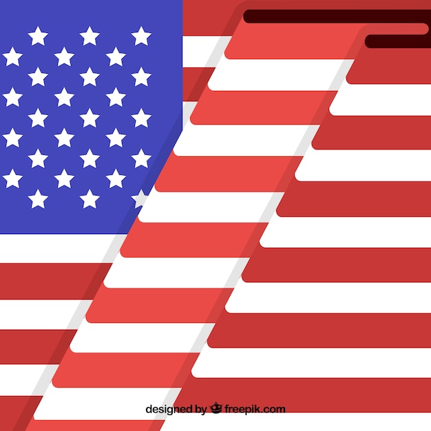 折り畳みとアメリカの旗の背景