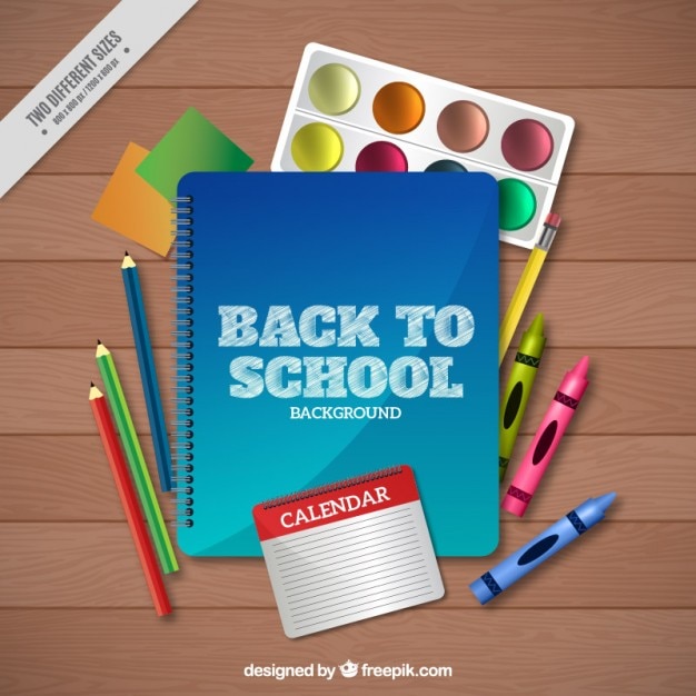 Free vector background of back to school materials