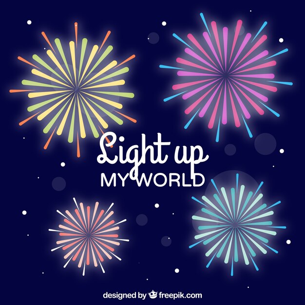 Free Vector background of beautiful fireworks