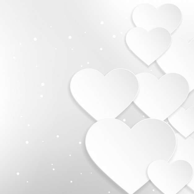 Free vector background of beautiful white hearts