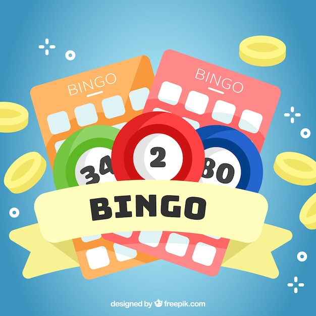 Background of bingo elements in flat design