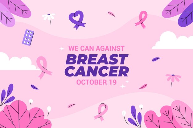 Free vector background for breast cancer awareness month