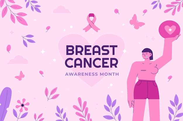 Free vector background for breast cancer awareness month