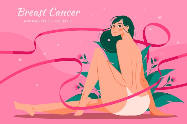 Free vector background for breast cancer awareness month