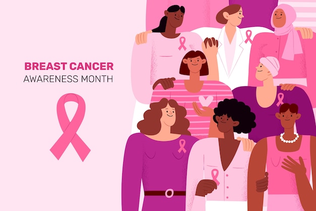 Background for breast cancer awareness month – Free Vector Download