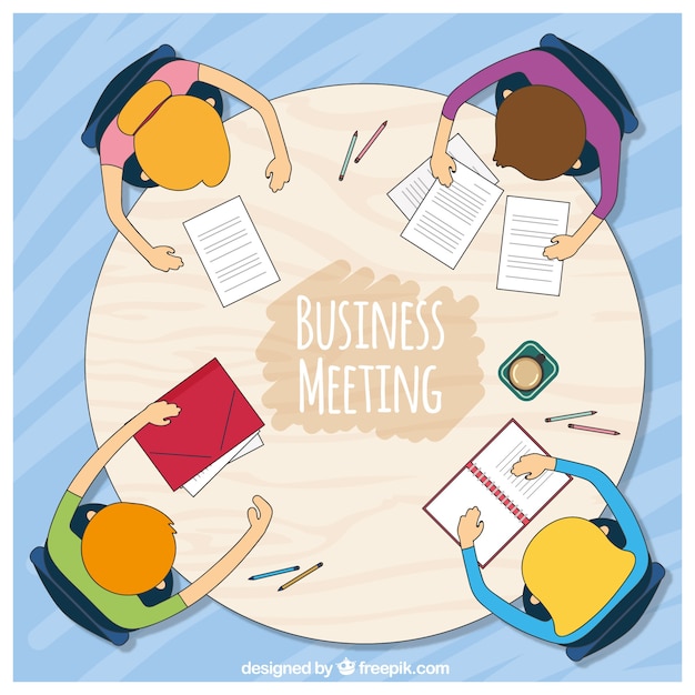 Background of business meeting at a round table