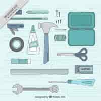 Free vector background of carpentry equipment