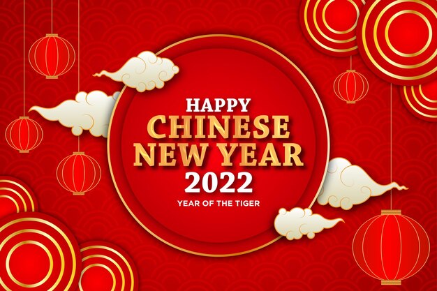 Background of chinese new year 2022 decorated with ornament