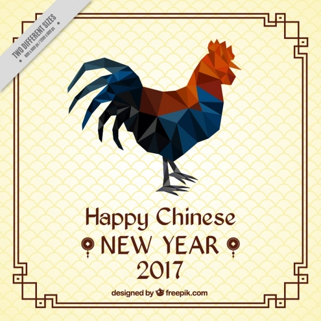 Background of chinese new year in polygonal style