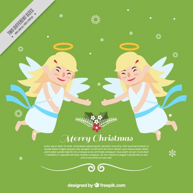 Free vector background of christmas happy angels