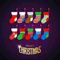 Free vector background of colored christmas socks