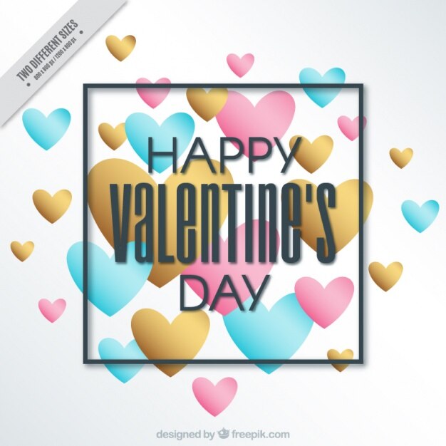 Free vector background of colored valentine's hearts
