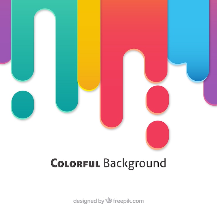 ฟรี Vector background of colorful abstract shapes in flat design