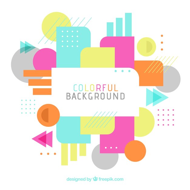 Background of colorful flat geometric shapes