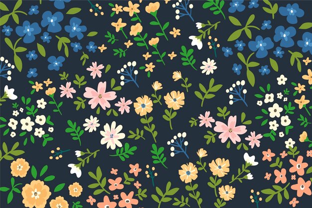 Free Vector background colorful floral ditsy