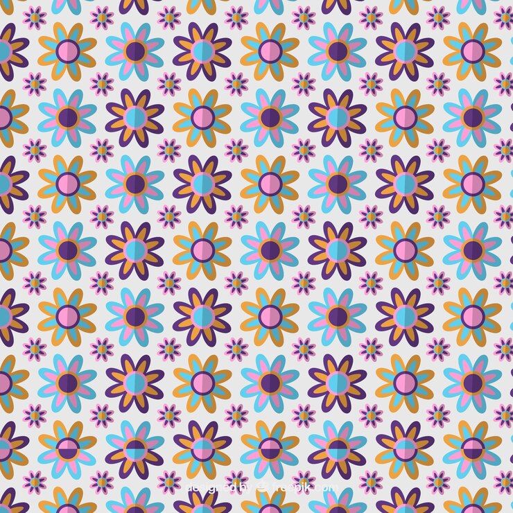 Free Vector background of colorful flowers